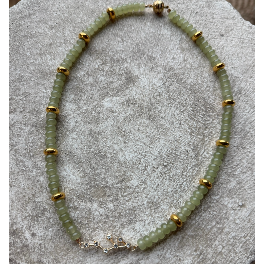 Beaded Necklace with Charm