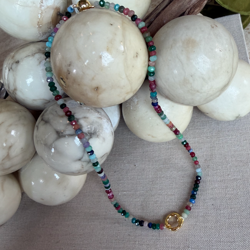 Mini Bead Multi Colored Magnetic Charm Necklace