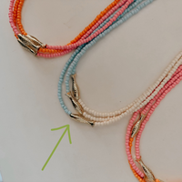 Blue & White Beaded Fish Two Tone Necklace