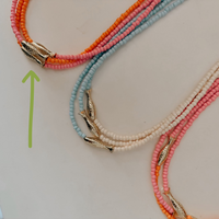 Orange & Pink Beaded Fish Two Tone Necklace