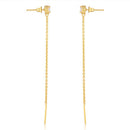 Amily Bezel and Gold Dangle Earrings