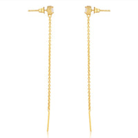 Amily Bezel and Gold Dangle Earrings