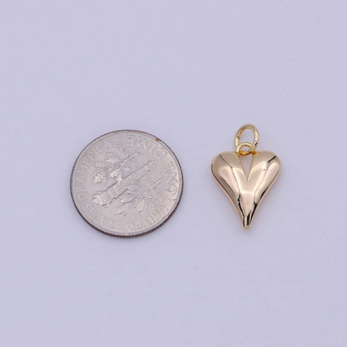 16k Gold Filled Dainty Puff Heart Charm