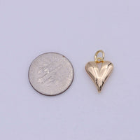 16k Gold Filled Dainty Puff Heart Charm
