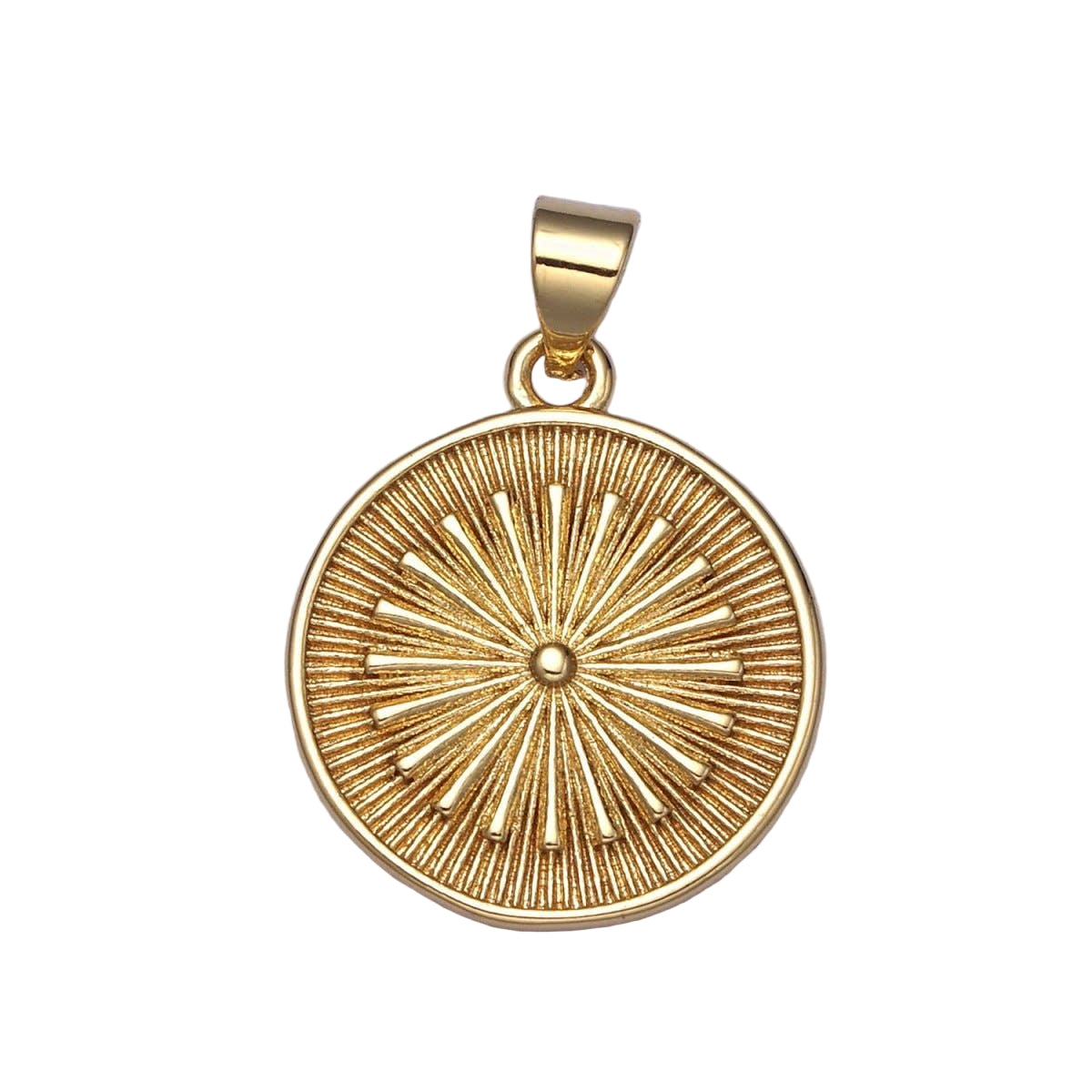 24k Gold Filled Round Coin Medallion Pendant