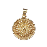 24k Gold Filled Round Coin Medallion Pendant