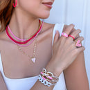 5pc Enamel Hair Tie - Bracelet Set