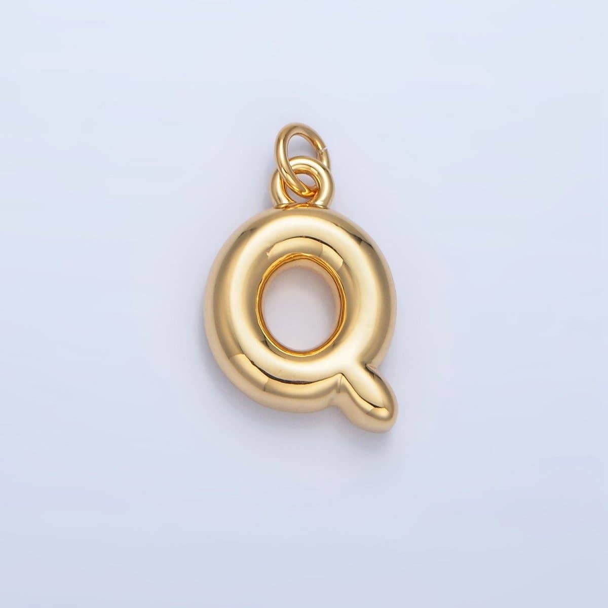 24K Gold Filled 17mm Initial Letter Chubby Balloon Charm