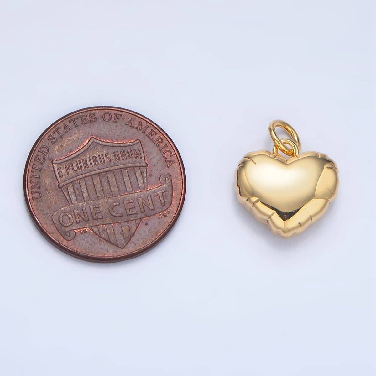 24K Gold Filled Chubby Balloon Heart Multidimensional Charm