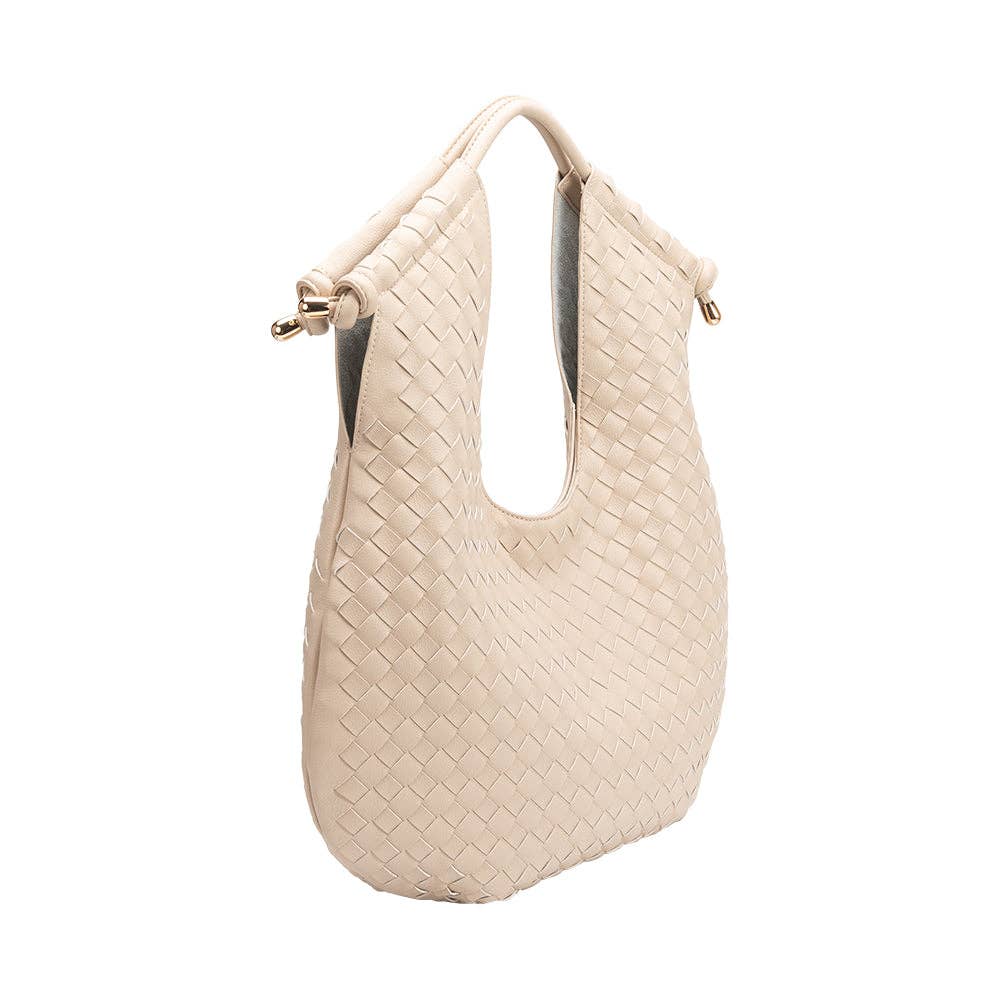 Tracy Woven Ivory Recycled Vegan Shoulder Bag