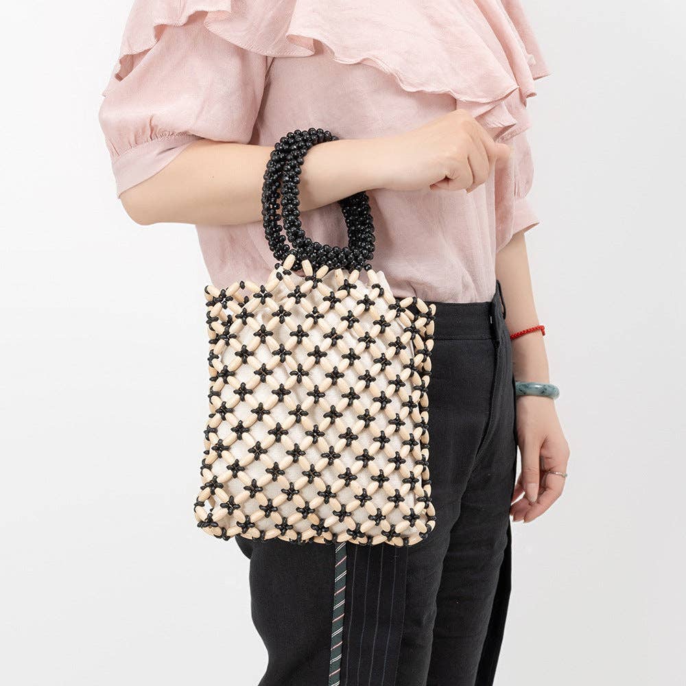 Wooden Bead Contrast Color Handbags DPFB0702
