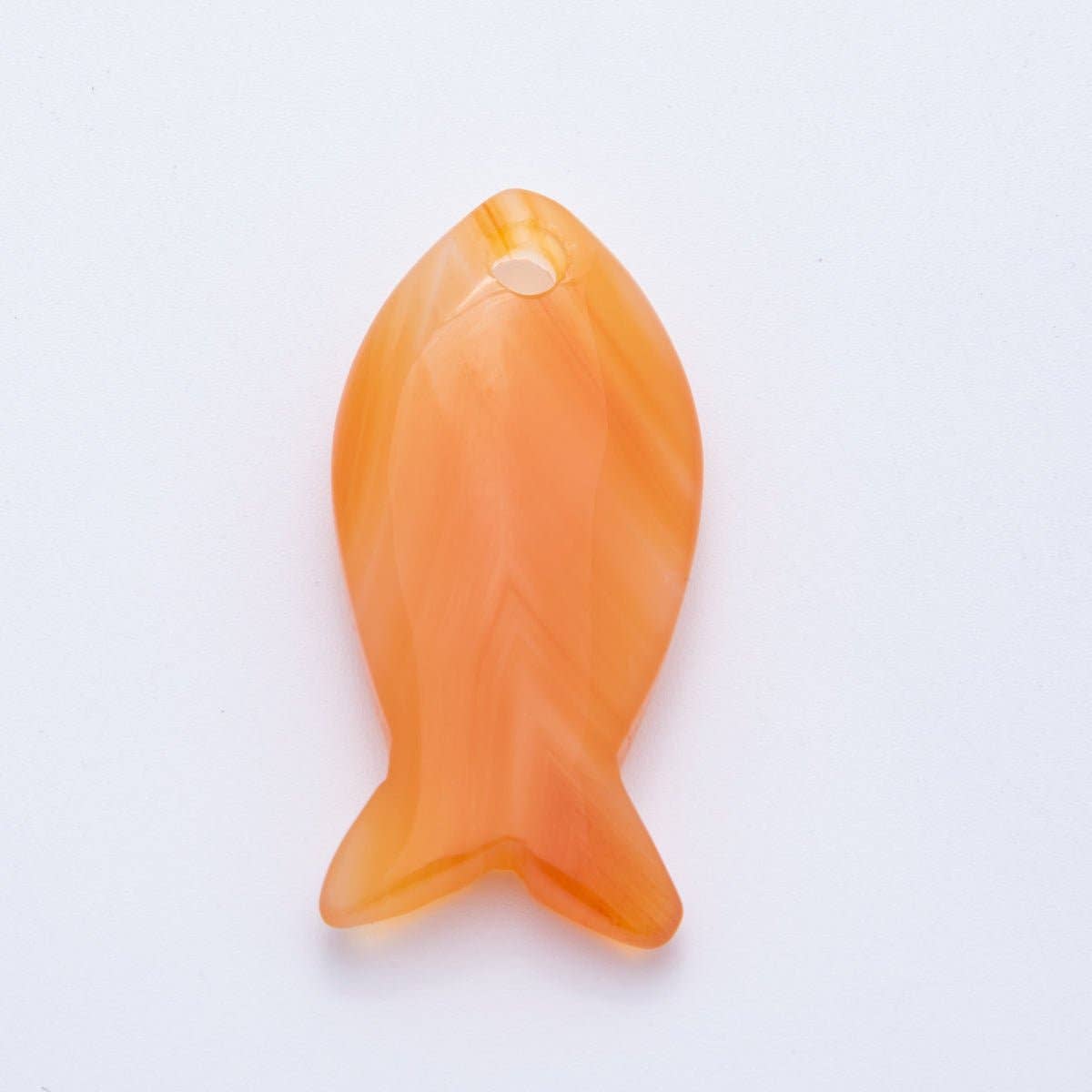 Natural Gemstone 40mm Agate Under the Sea Fish Bead Charm