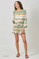 Open Stitch High Low Knit Cover Up Top