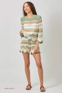 Open Stitch High Low Knit Cover Up Top
