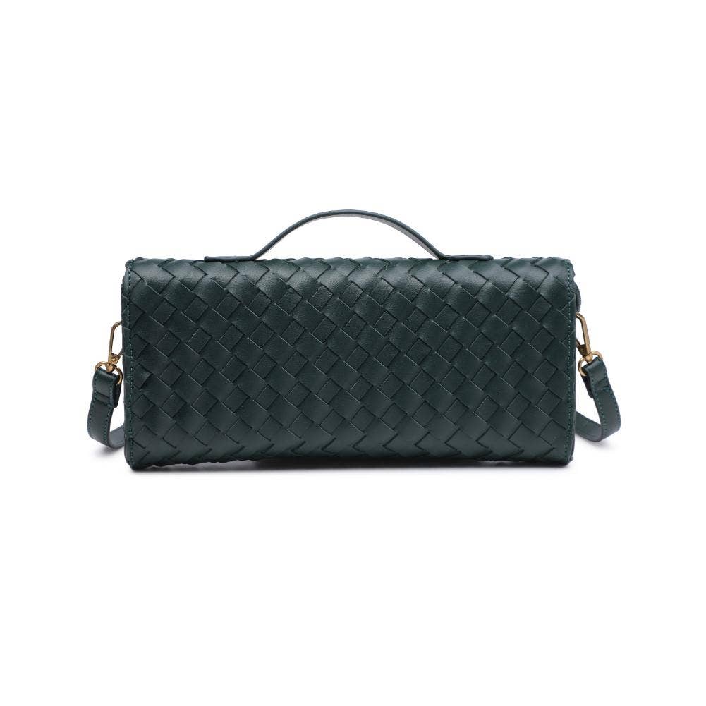 Ada Top Handle Woven East West Clutch Crossbody