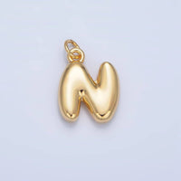 24K Gold Filled 17mm Initial Letter Chubby Balloon Charm