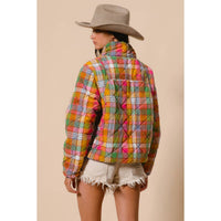 Stained Glass Plaid Quilted Jacket