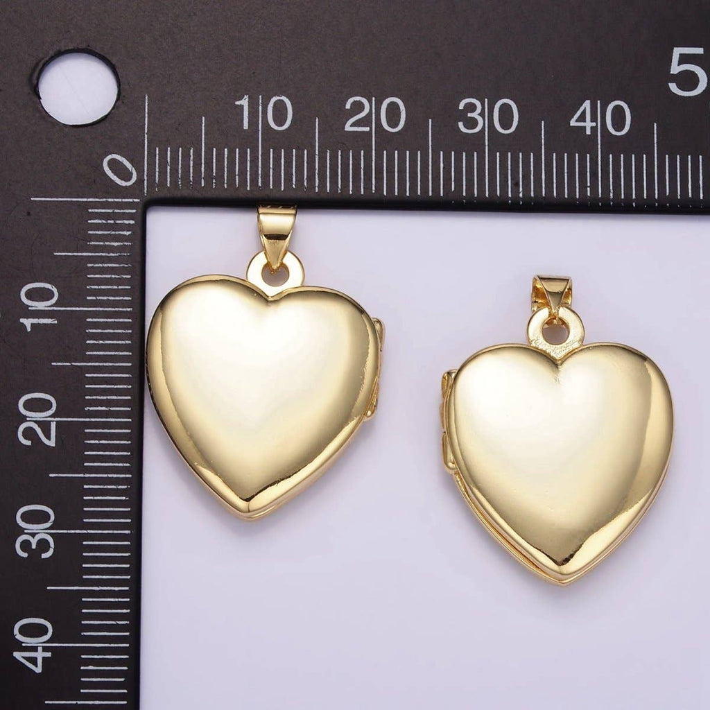 24K Gold Filled Minimalist Heart Locket Pendant | H429