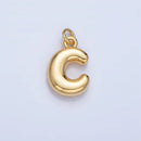 24K Gold Filled 17mm Initial Letter Chubby Balloon Charm