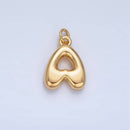 24K Gold Filled 17mm Initial Letter Chubby Balloon Charm