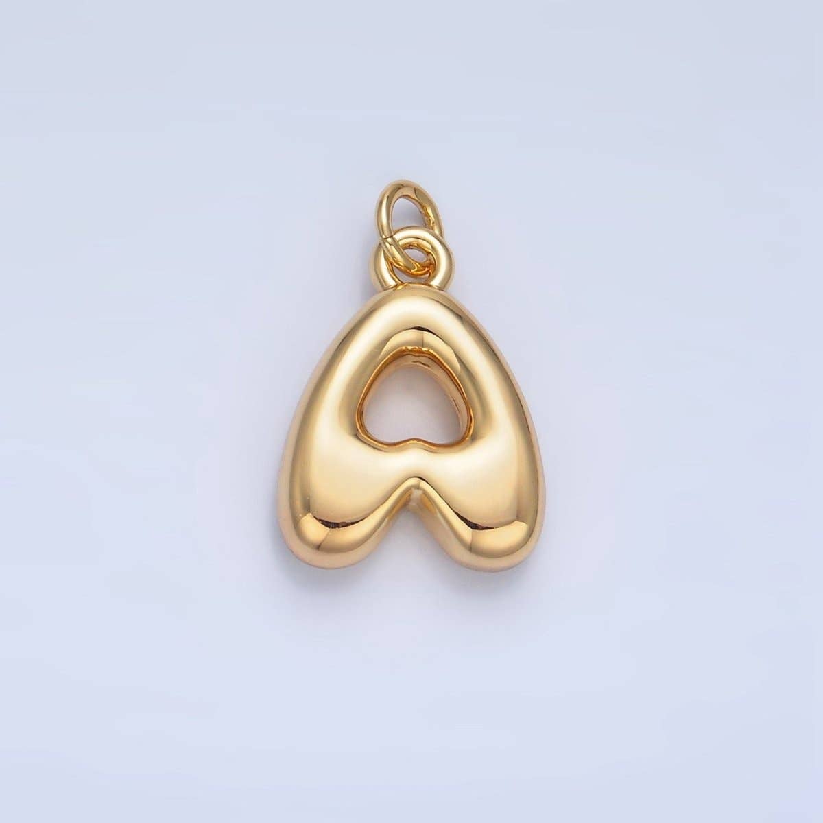 24K Gold Filled 17mm Initial Letter Chubby Balloon Charm