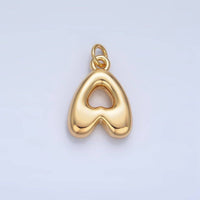24K Gold Filled 17mm Initial Letter Chubby Balloon Charm