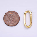 24K Gold Filled 21mm Edged Paperclip Oblong Push Spring Gate