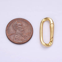 24K Gold Filled 21mm Edged Paperclip Oblong Push Spring Gate