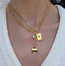 Gold Paperclip Chain Lariat Necklace