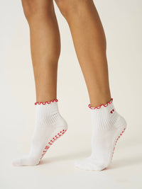 Heart Duo Ruffle Pilates Socks