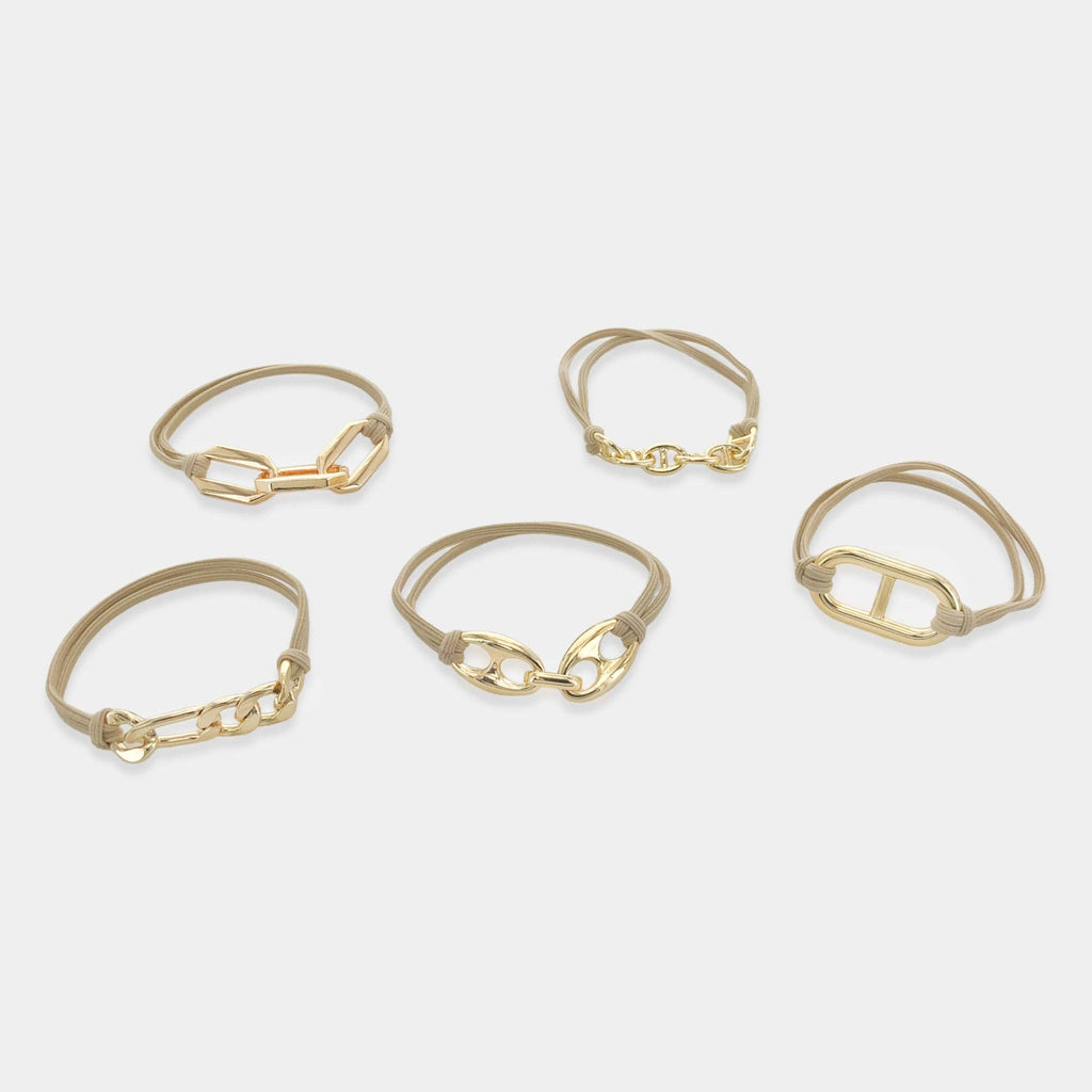 5pc Hair Tie - Bracelet Set