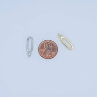 24K Gold Filled Clear Cz Oblong Push Gate Finding
