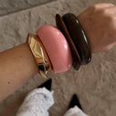 Irregular Layered Smooth Acrylic Bracelets