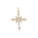 Gold Burst Cross Charm For Charm Necklace
