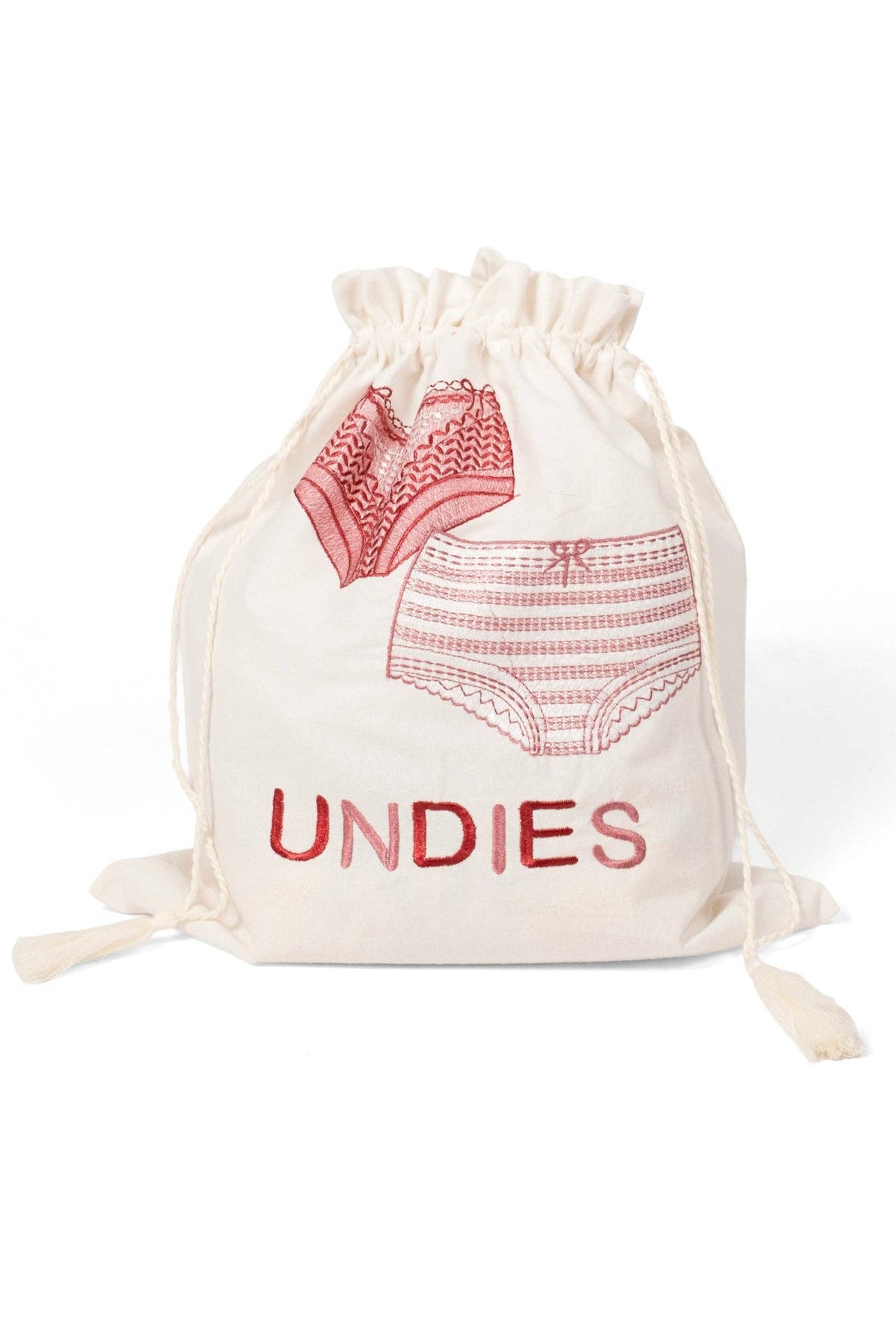 Lingerie Pink Embroidered Travel Packing Bag