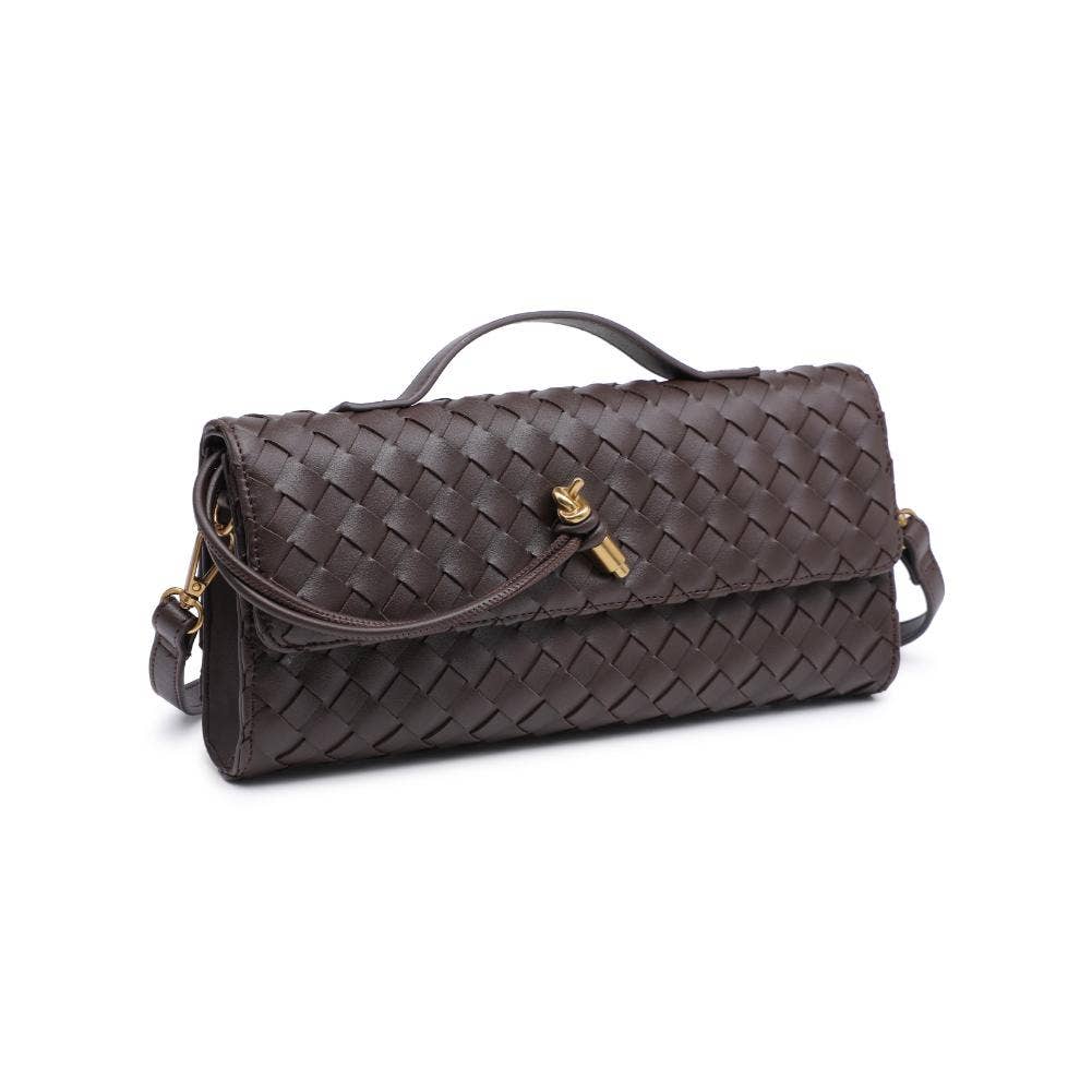 Ada Top Handle Woven East West Clutch Crossbody