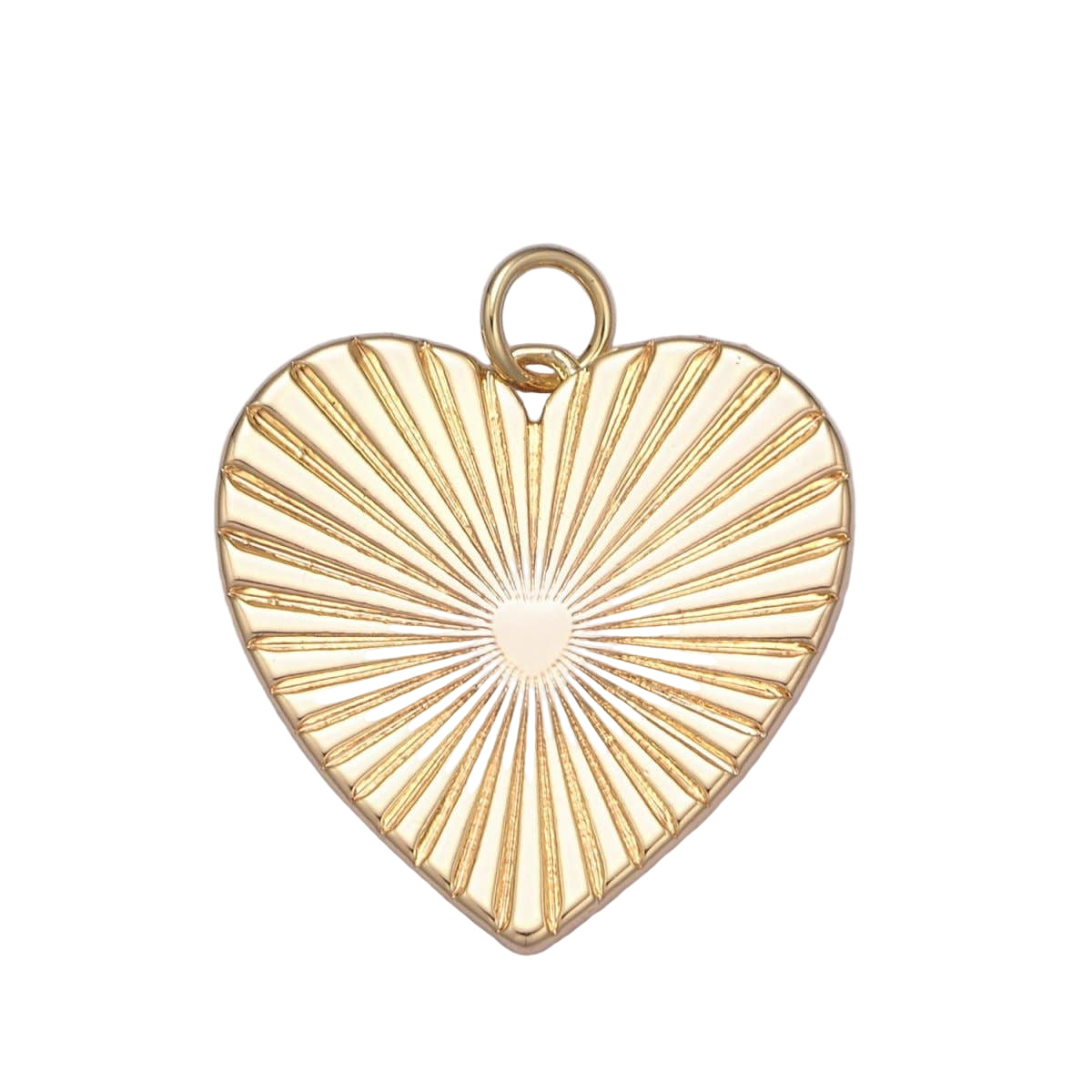 16K Gold Filled Sunburst Heart Charm