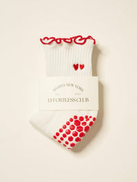 Heart Duo Ruffle Pilates Socks