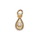 16K Gold Filled Mini Celestial North Star Clear CZ Teardrop Add-On Charm
