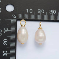 16K Gold Filled 25mm White Ringed Freshwater Pearl Pendant