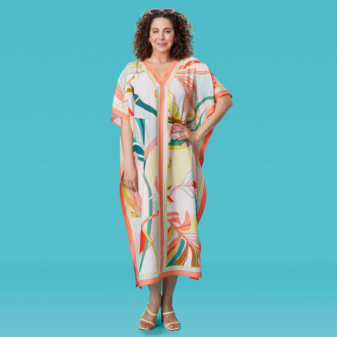 Exotic Leaves Caftan, Beach and Pool Coverup