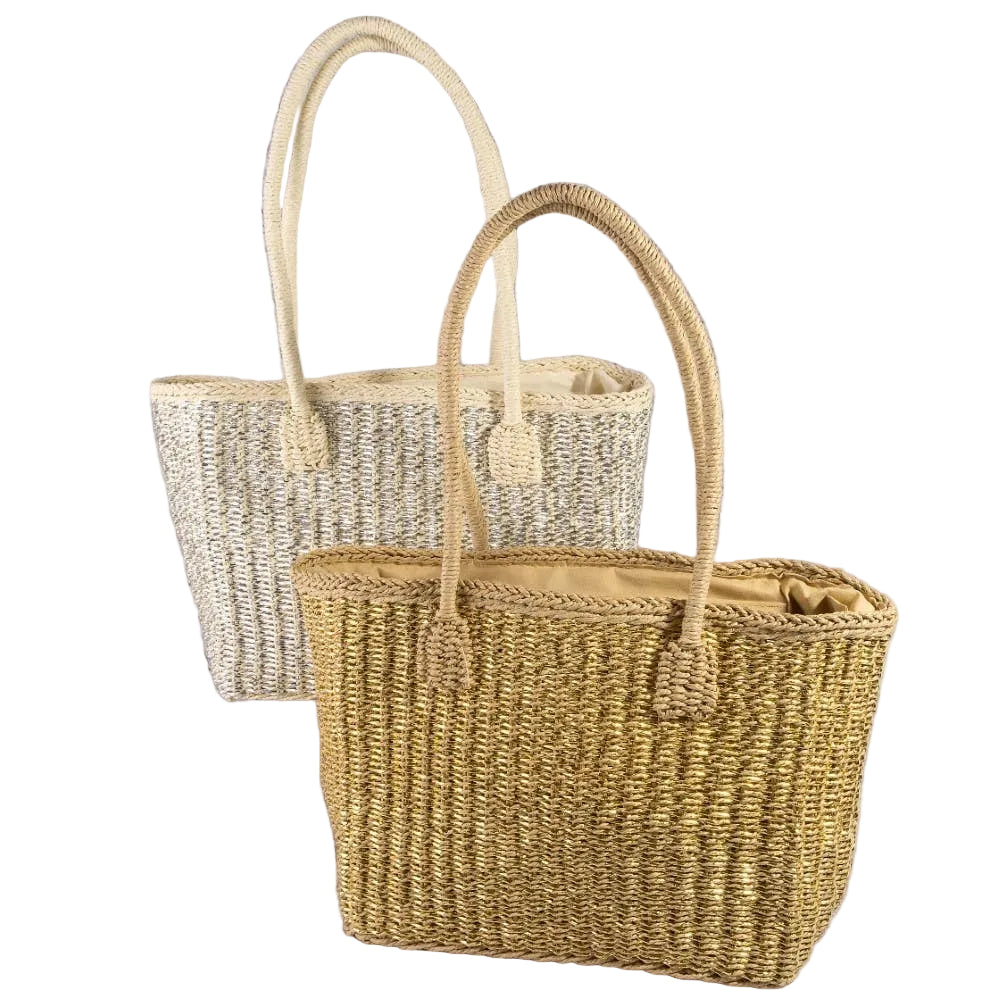 Accent Straw Weave Square Tote Bag (In stock week of March 16th)