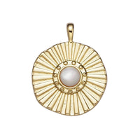 24K Gold Filled Sun Beam White Pearl Charm