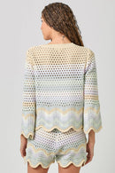 Open Stitch High Low Knit Cover Up Top
