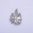 14K Gold Filled Sunburst Flower Petal Clear CZ Charm