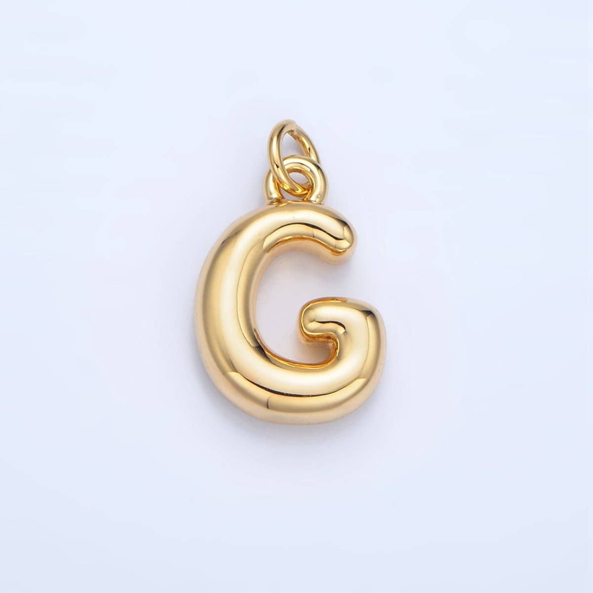 24K Gold Filled 17mm Initial Letter Chubby Balloon Charm