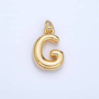 24K Gold Filled 17mm Initial Letter Chubby Balloon Charm