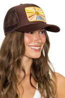 Rays Of Happy Trucker Hat Brown