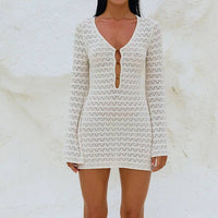 Solid Color Swimsuit Coverup Bodycon Dress