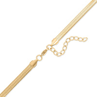 18K Gold Herringbone Charm Necklace